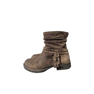 Born Ouvea Ankle Boots Booties Shoes Womens Size 8.5 M Brown Distressed Suede